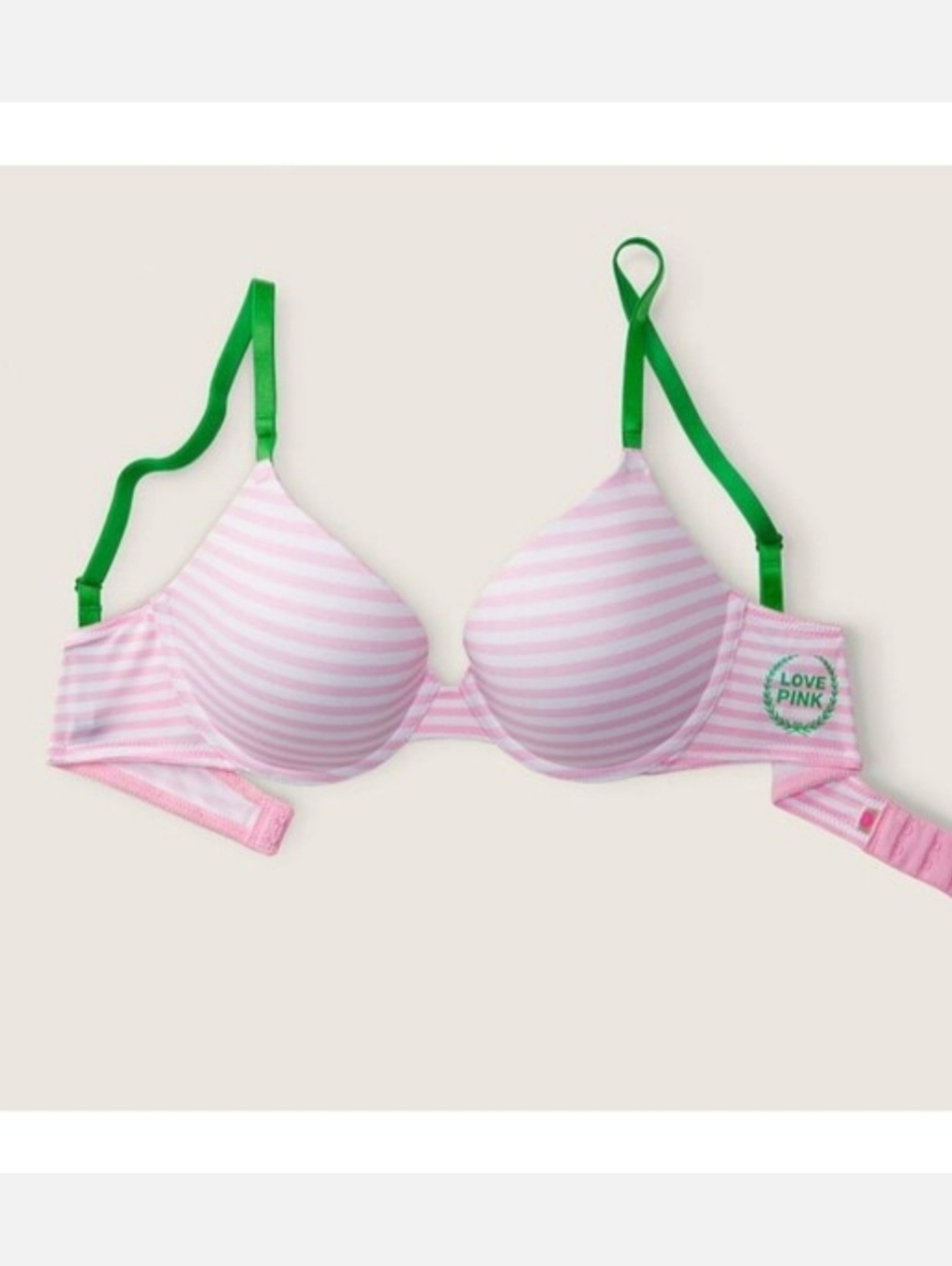 Victoria's Secret Pink and White Striped Padded Bra Originals